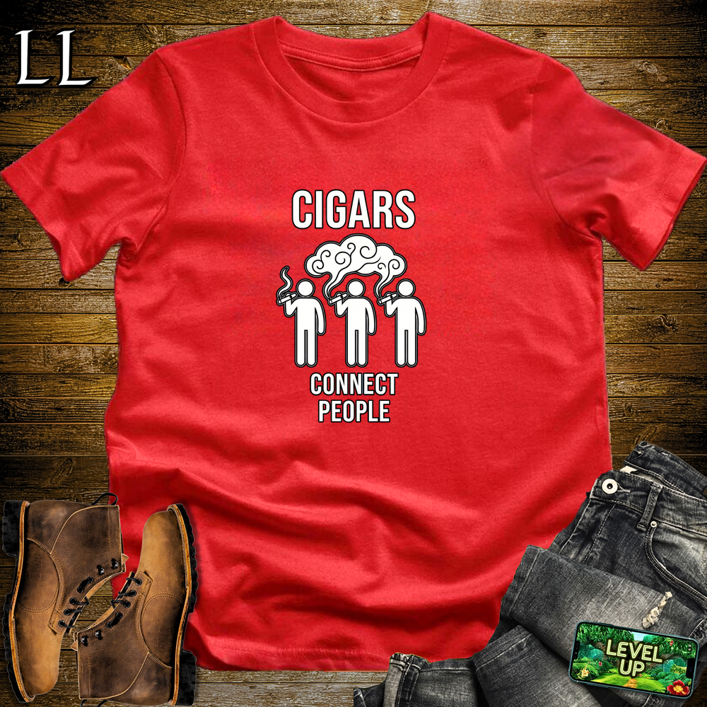 Cigars Connect People Softstyle T Shirt Red | Cigar Lover Tee