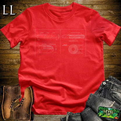 Cigar Blueprint Softstyle T Shirt Red | Cigar Lover Graphic Tee