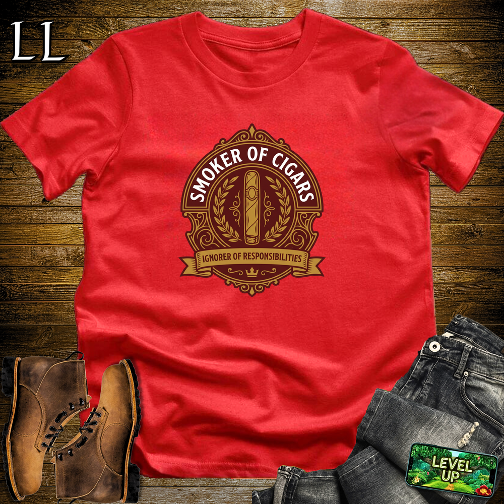 Smoker Of Cigars Softstyle T Shirt Red | Cigar Lover Tee