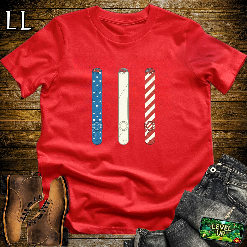 Red White And Blue Cigars Softstyle T Shirt Red | Patriotic Cigar Tee