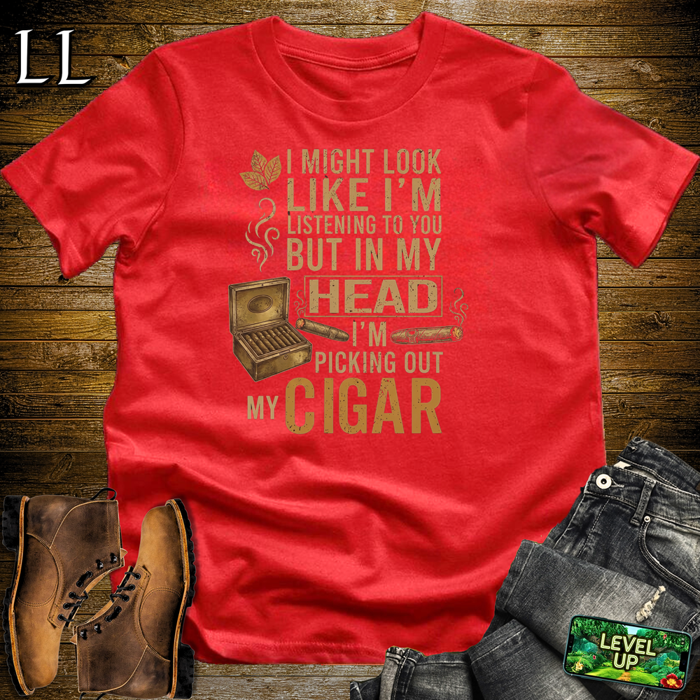Picking Out Cigars Softstyle T Shirt Red | Cigar Lover Tee