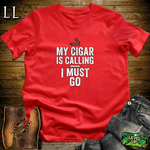 My Cigar Is Calling I Must Go Softstyle T Shirt Red | Funny Cigar Tee