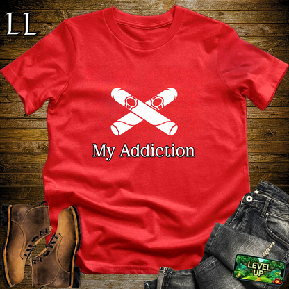 My Addiction Cigars Softstyle T Shirt Red | Funny Cigar Tee