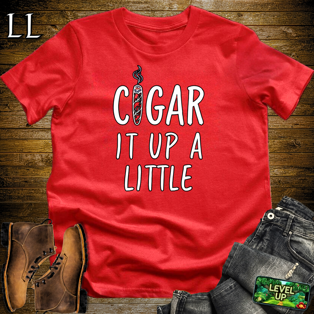 Cigar It Up A Little Softstyle T Shirt Red | Funny Cigar Tee