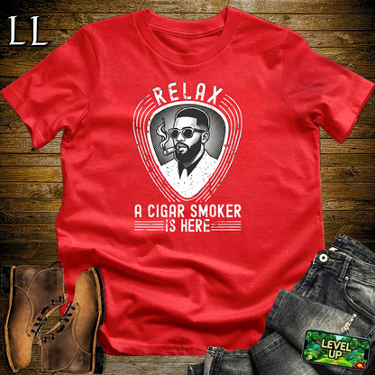 Relax A Cigar Smokers Here Softstyle T Shirt Red | Cigar Lover Tee