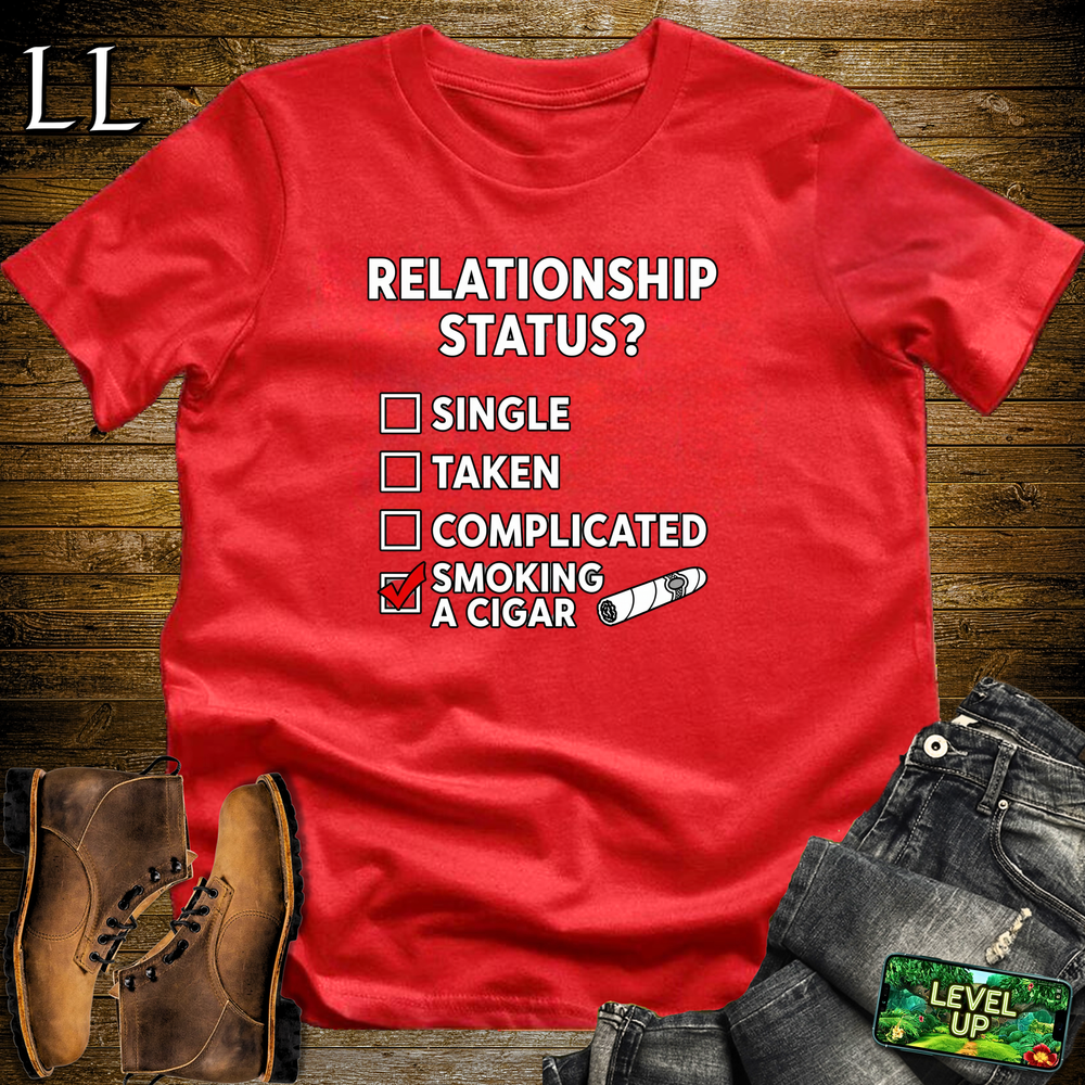 Relationship Status Cigars Softstyle T Shirt Red | Funny Cigar Tee