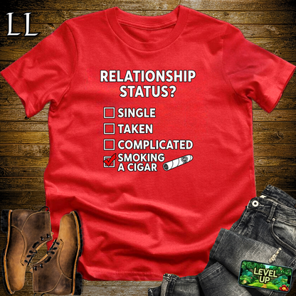 Relationship Status Cigars Softstyle T Shirt Red | Funny Cigar Tee