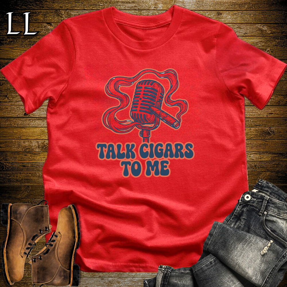 Talk Cigars To Me Softstyle T Shirt Red | Funny Cigar Tee