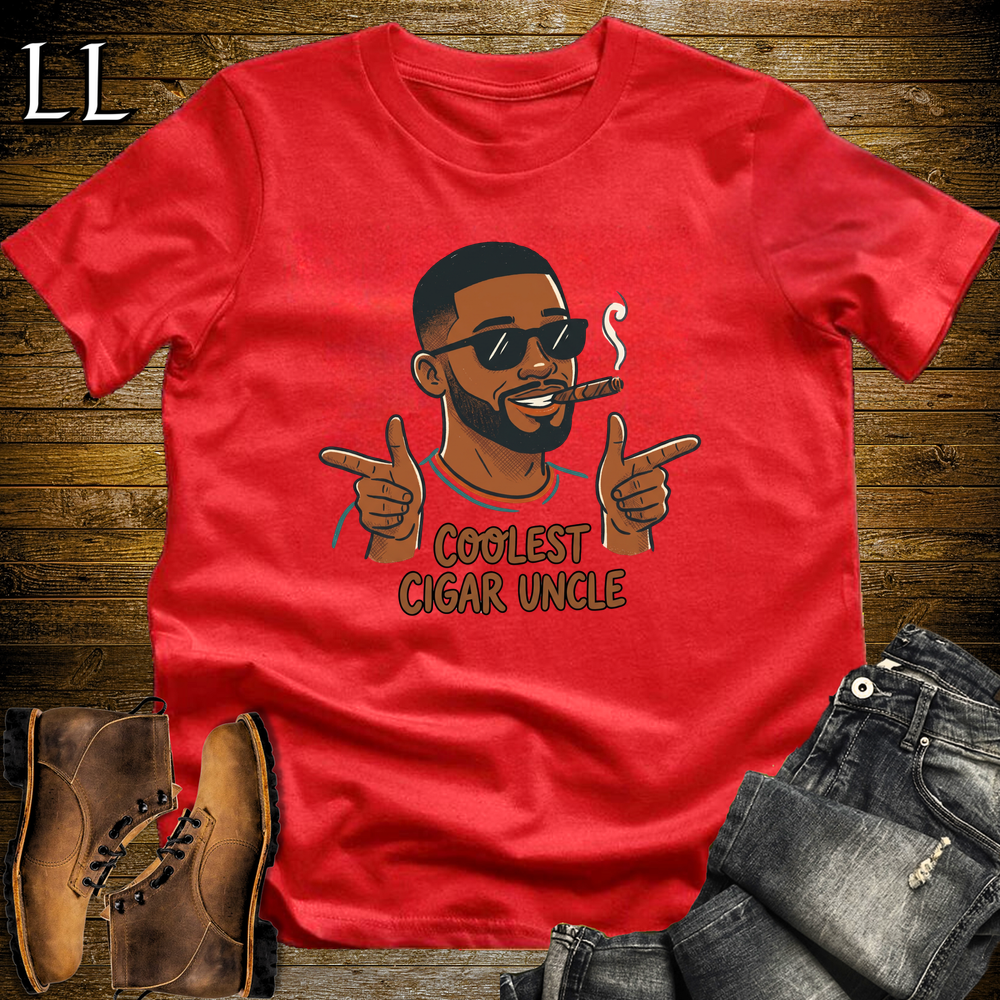 Coolest Cigar Uncle Softstyle T Shirt Red | Cigar Uncle Gift Tee