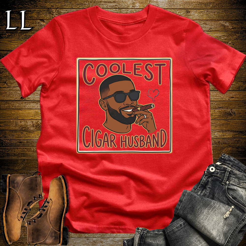 Coolest Cigar Husband Softstyle T Shirt Red | Cigar Husband Tee