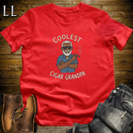 Coolest Cigar Grandpa Softstyle T Shirt Red | Cigar Grandpa Tee