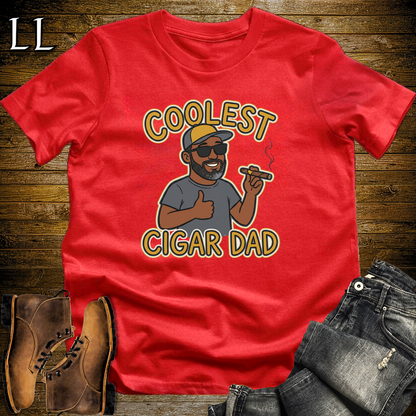 Coolest Cigar Dad Softstyle T Shirt Red | Cigar Dad Gift Tee