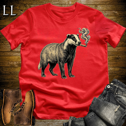 Vintage Cigar Badger Softstyle T Shirt Red | Cigar Badger Tee