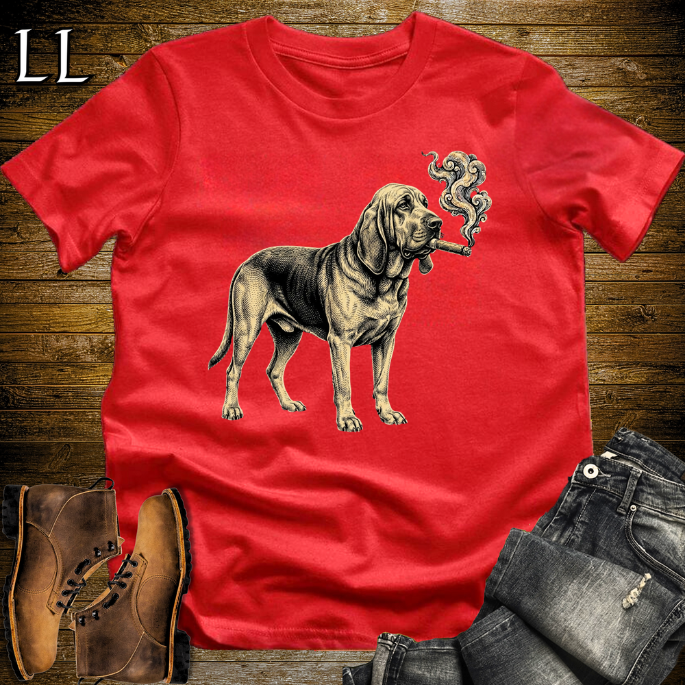 Vintage Cigar Bloodhound Softstyle T Shirt Red | Cigar Bloodhound Tee