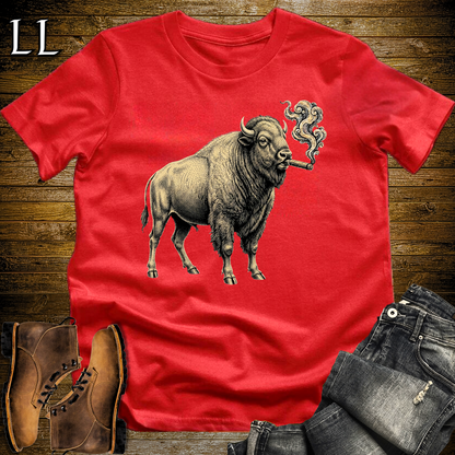 Vintage Cigar Bison Softstyle T Shirt Red | Cigar Bison Tee