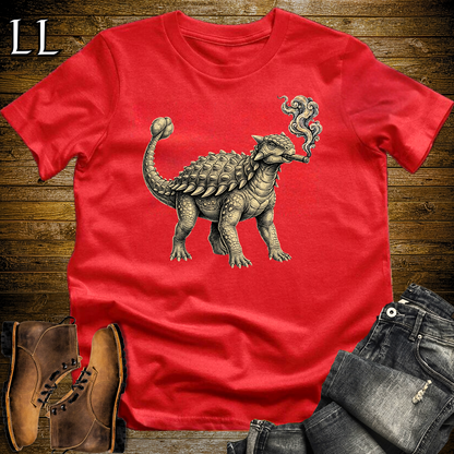 Vintage Cigar Ankylosaurus Softstyle T Shirt Red | Cigar Ankylosaurus Tee