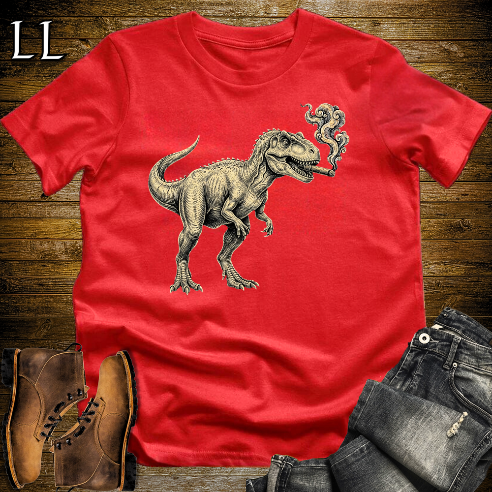 Vintage Cigar Allosaurus Softstyle T Shirt Red | Cigar Allosaurus Tee