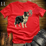 Vintage Cigar Border Collie Softstyle T Shirt Red | Cigar Border Collie Tee