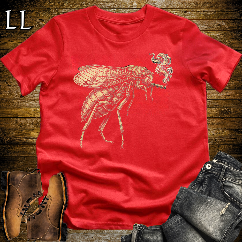 Vintage Cigar Cicada Softstyle T Shirt Red | Cigar Lover Tee