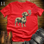 Vintage Cigar Dachshund Softstyle T Shirt Red | Cigar Dachshund Dog Tee