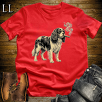 Vintage Cigar King Charles Cavalier Spaniel Softstyle T Shirt Red | Dog Lover Cigar Tee