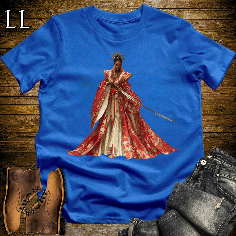 African Red Blossom Samurai Queen Royal | African Warrior Tee