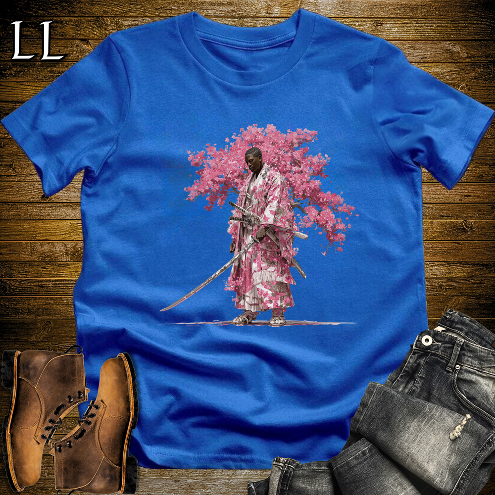 African Cherry Blossom Samurai King Royal | African Warrior Tee