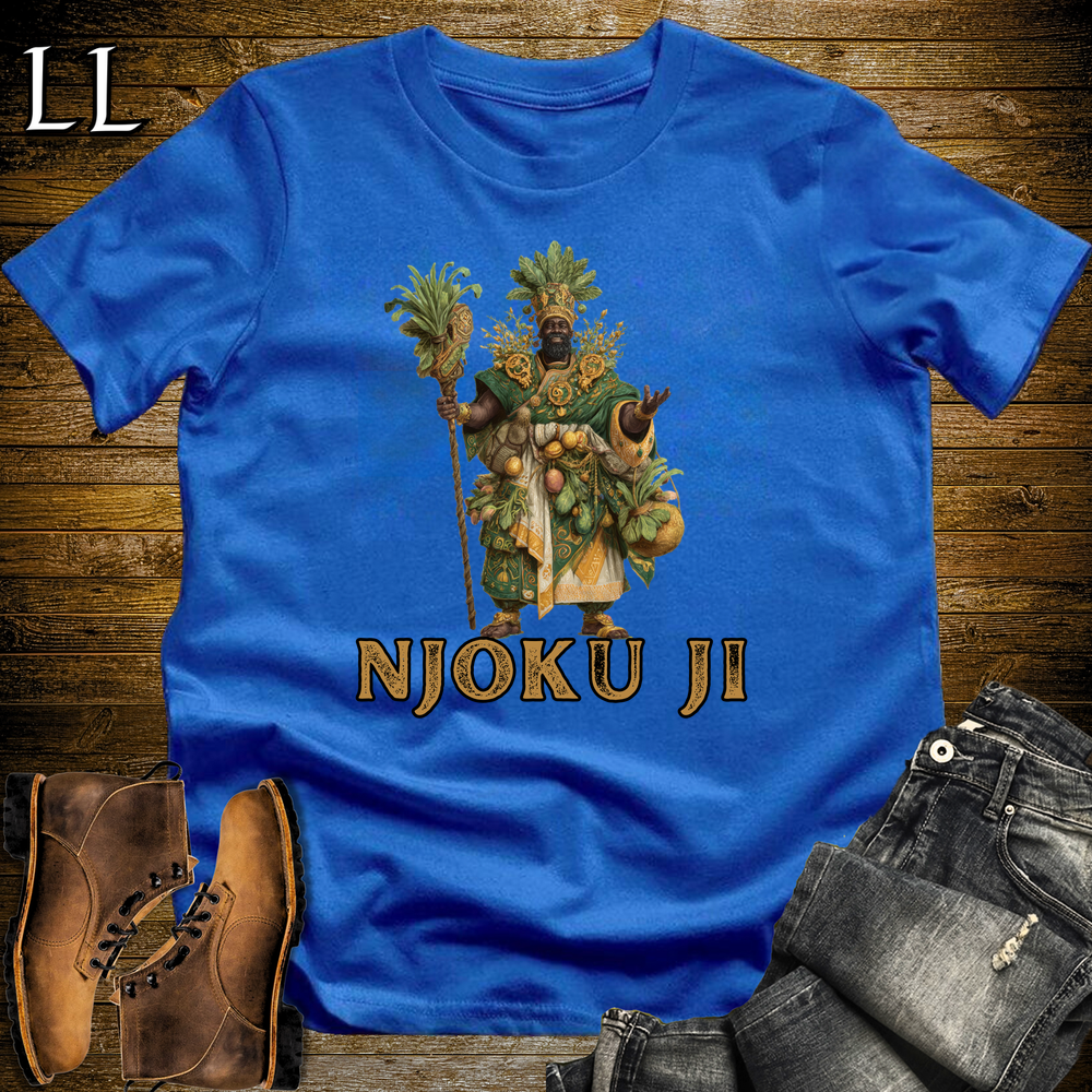 Njoku Ji African God Softstyle Tee Royal Blue | Igbo Harvest God Tee