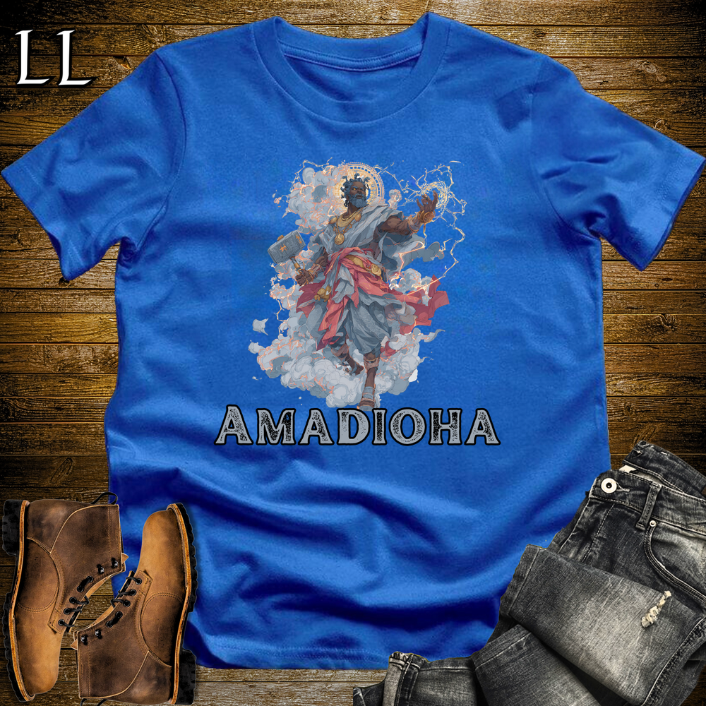 Amadioha African God Softstyle Tee Royal Blue | Igbo Thunder God Tee