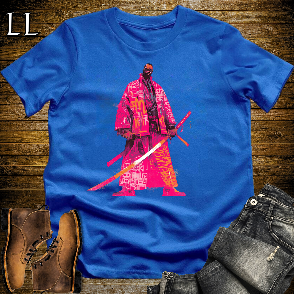 African Pink Street Samurai Royal | African Warrior Tee