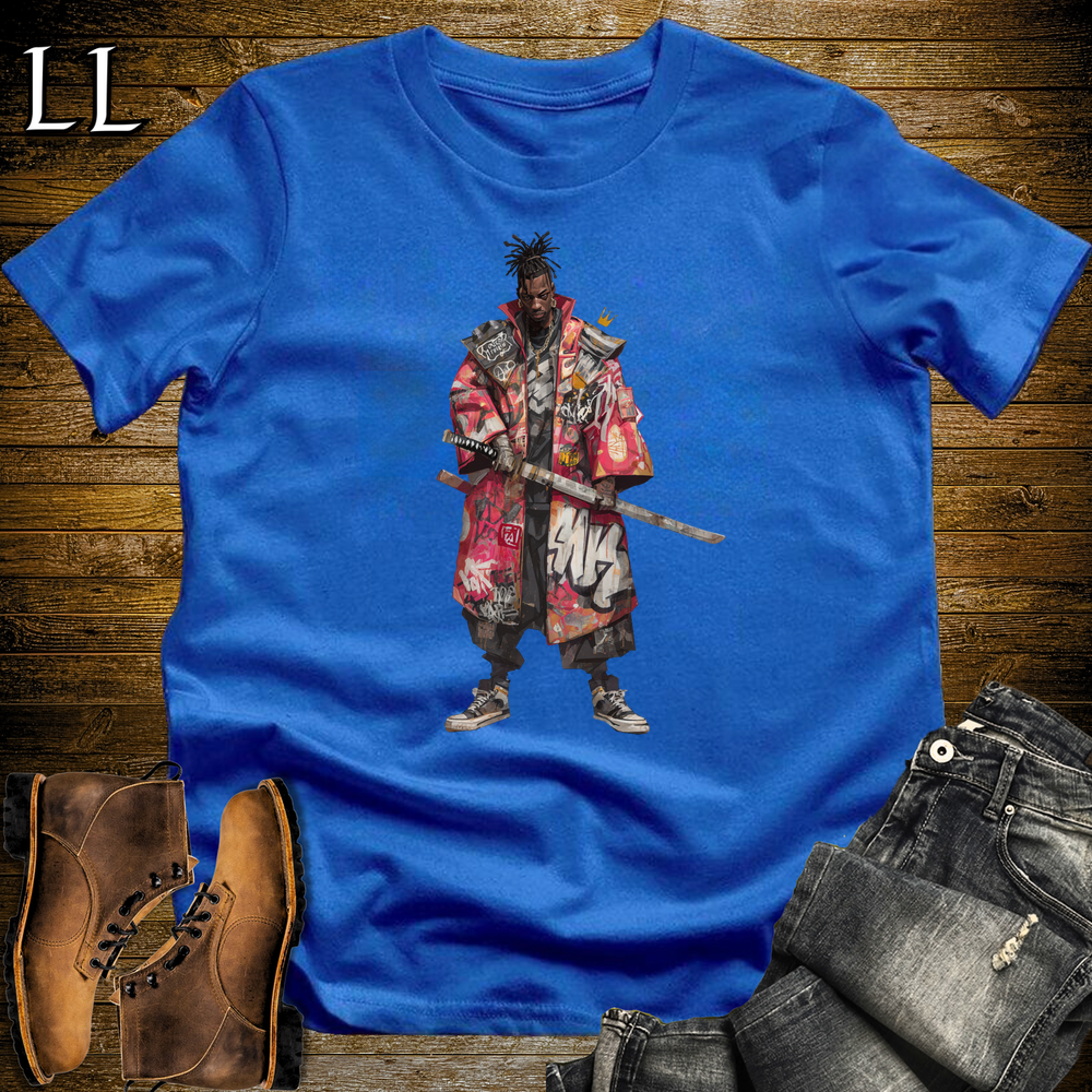 African Red Street Samurai Royal | African Warrior Tee