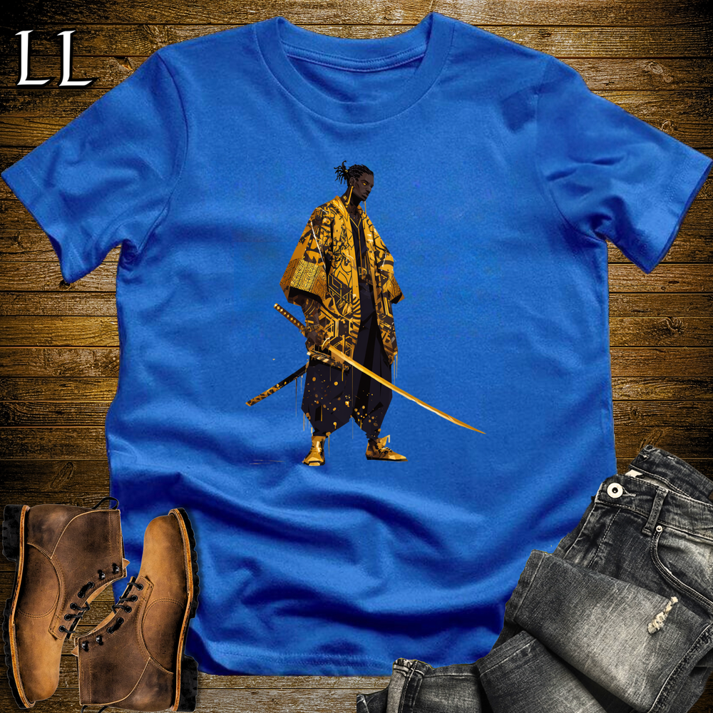 African Gold Street Samurai Royal | African Warrior Tee