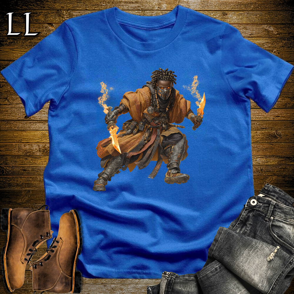 African Flame Dagger Assassin Softstyle Tee Royal | African Warrior Tee