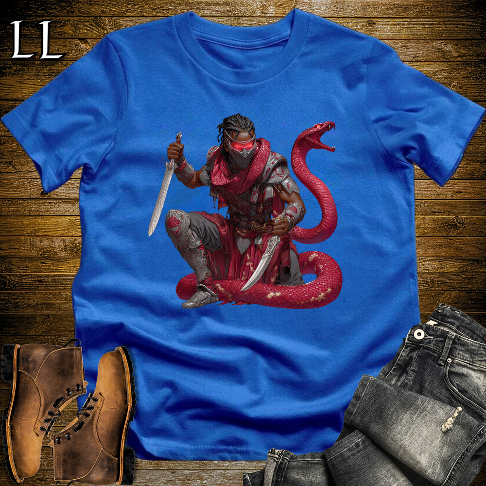 African Red Snake Assassin Softstyle Tee Royal | African Warrior Tee
