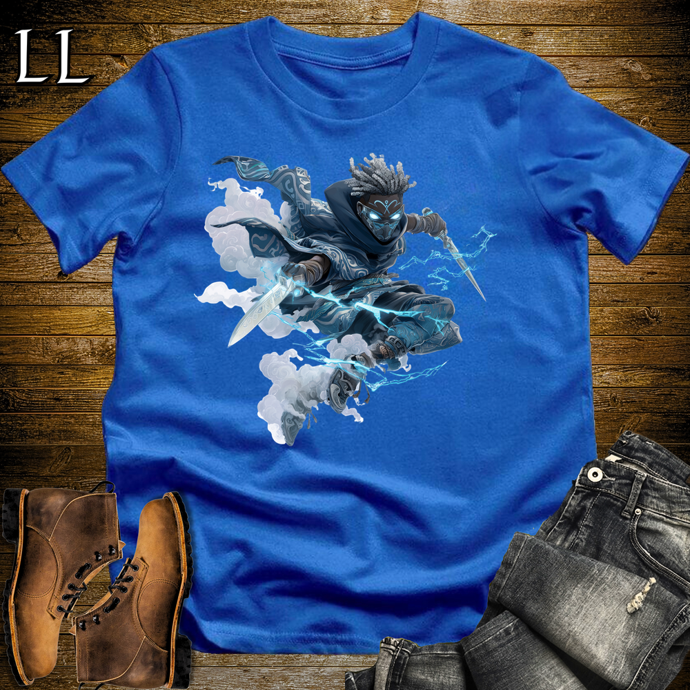 African Lightning Blade Assassin Softstyle Tee Royal | African Warrior Tee