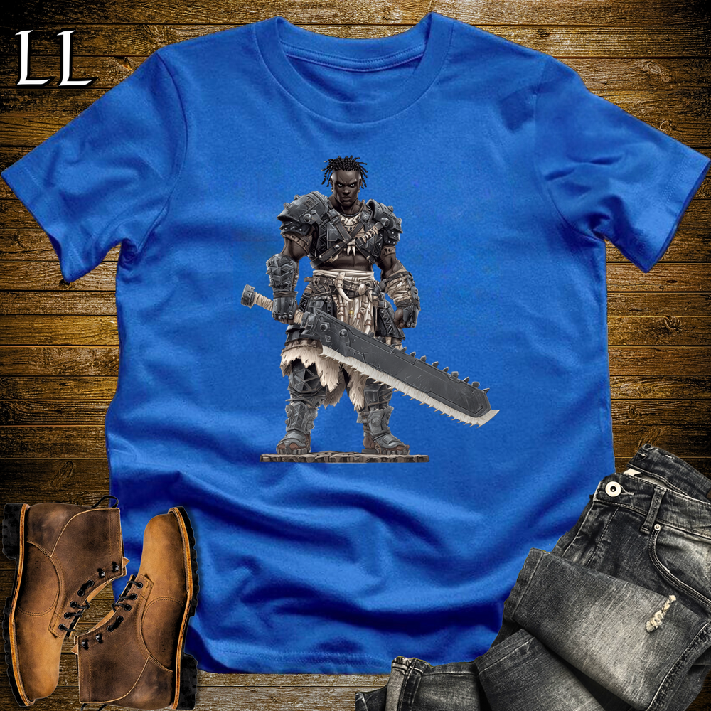 African Gladiator Barbarian Softstyle Tee Royal | African Warrior Tee