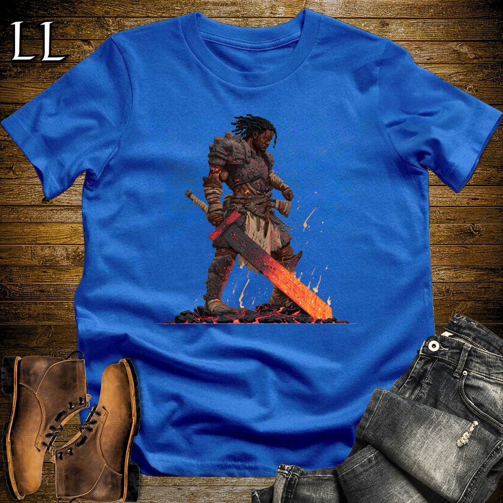 African Fire Barbarian Softstyle Tee Royal | African Warrior Tee