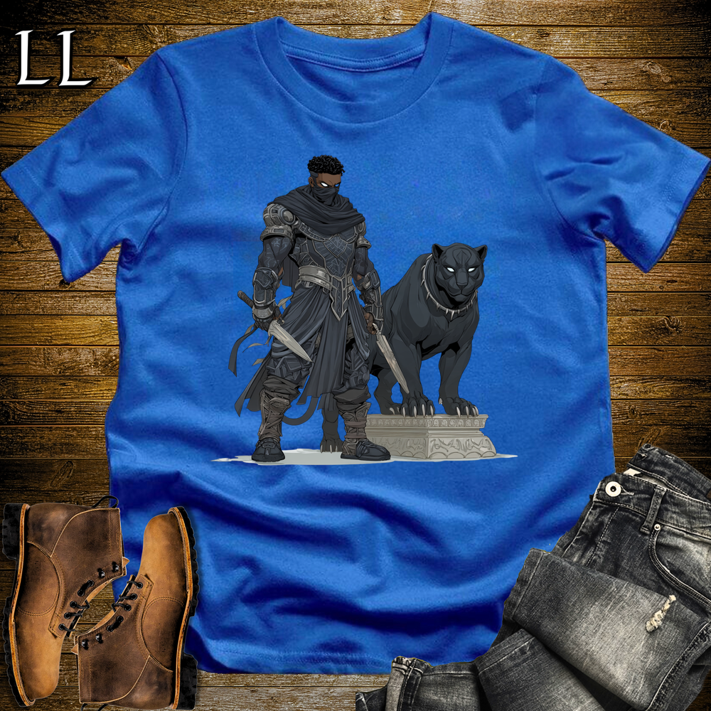 African Black Panther Assassin Softstyle Tee Royal | African Warrior Tee