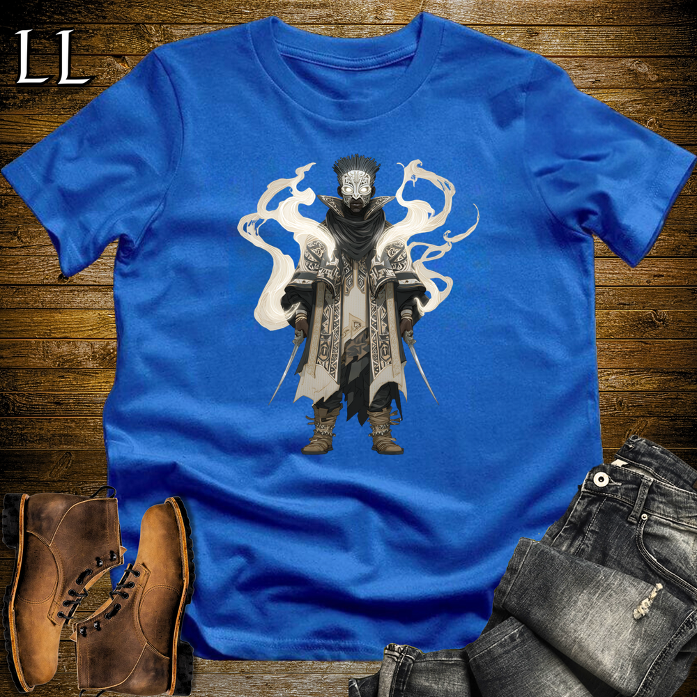 African Spirit Mask Assassin Softstyle Tee Royal | African Warrior Tee