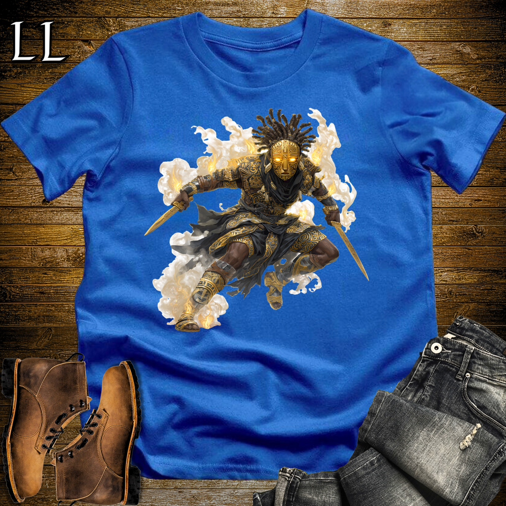 African Tribal Mask Assassin Softstyle Tee Royal | African Warrior Tee
