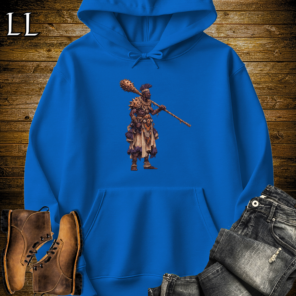 African Copper Mace Warrior Hooded Sweatshirt - Royal