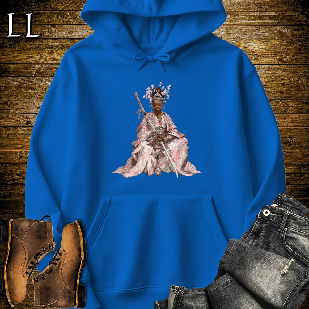 African Cherry Blossom Samurai Queen Hooded Sweatshirt - Royal