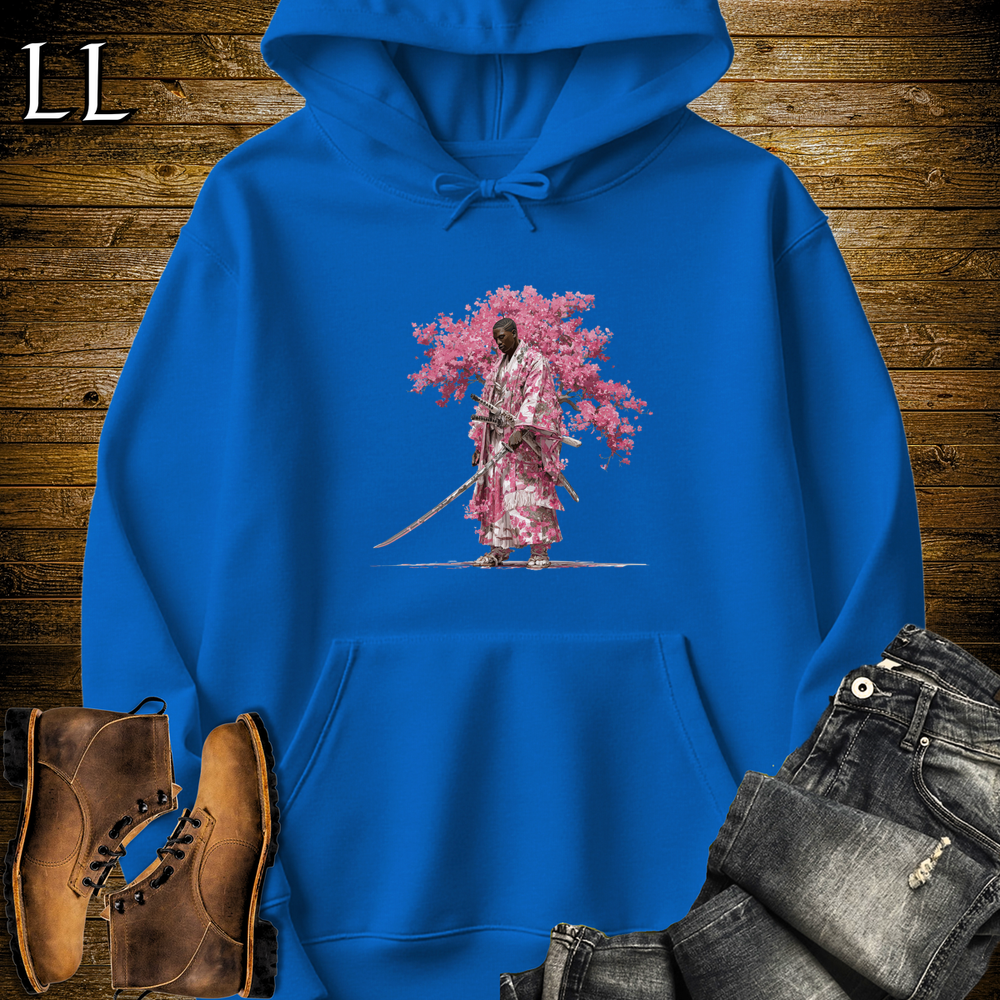 African Cherry Blossom Samurai King Hooded Sweatshirt - Royal