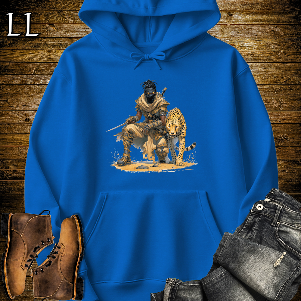 African Cheetah Assassin Hooded Sweatshirt Royal | African Warrior Hoodie