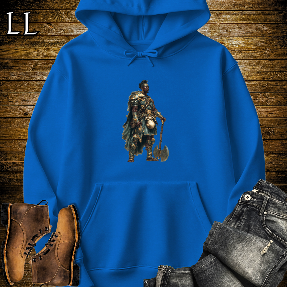 African Axe Warrior King Hooded Sweatshirt - Royal