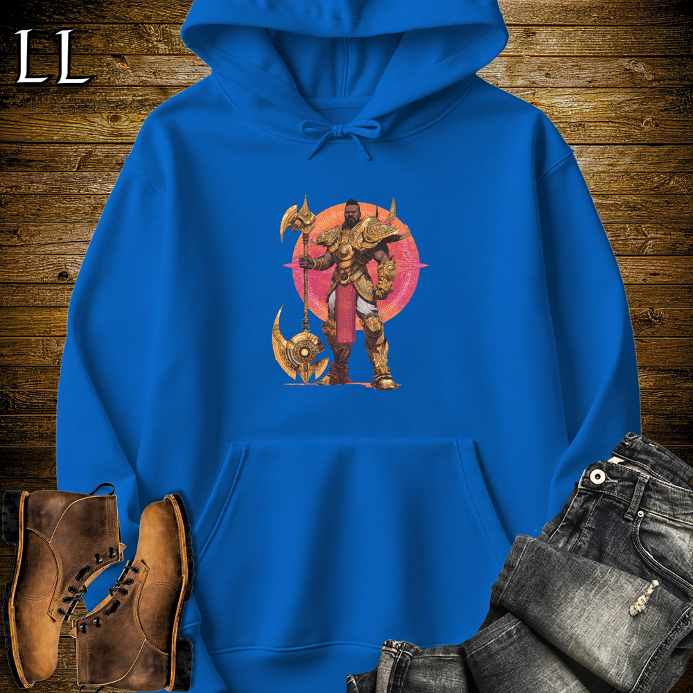 African Galactic Axe King Hooded Sweatshirt Royal | Galactic Axe