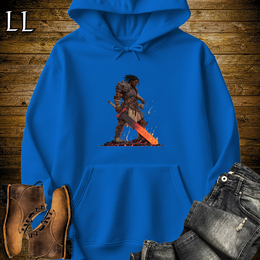 African Fire Barbarian Hooded Sweatshirt - Royal