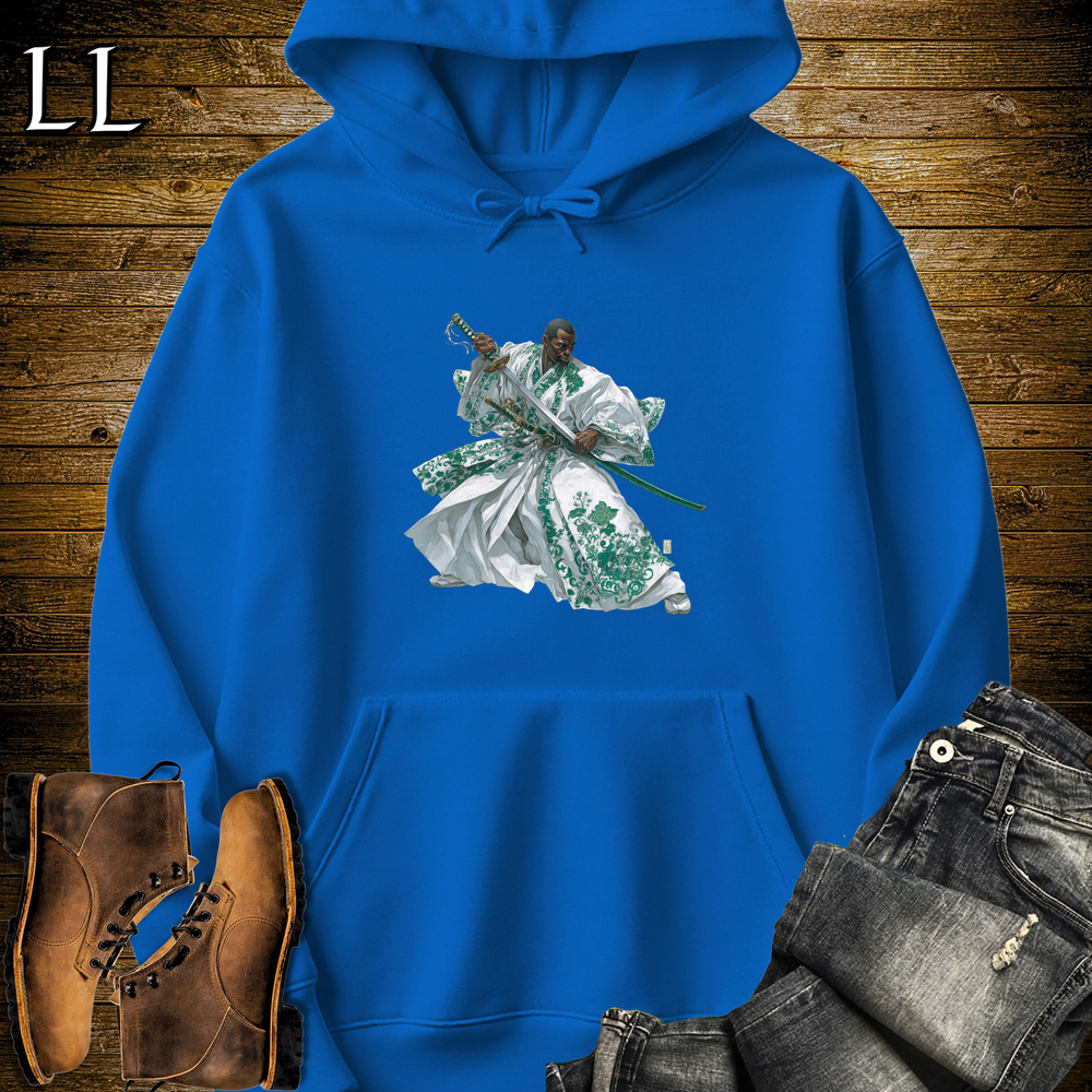 African Emerald Samurai King Hooded Sweatshirt - Royal