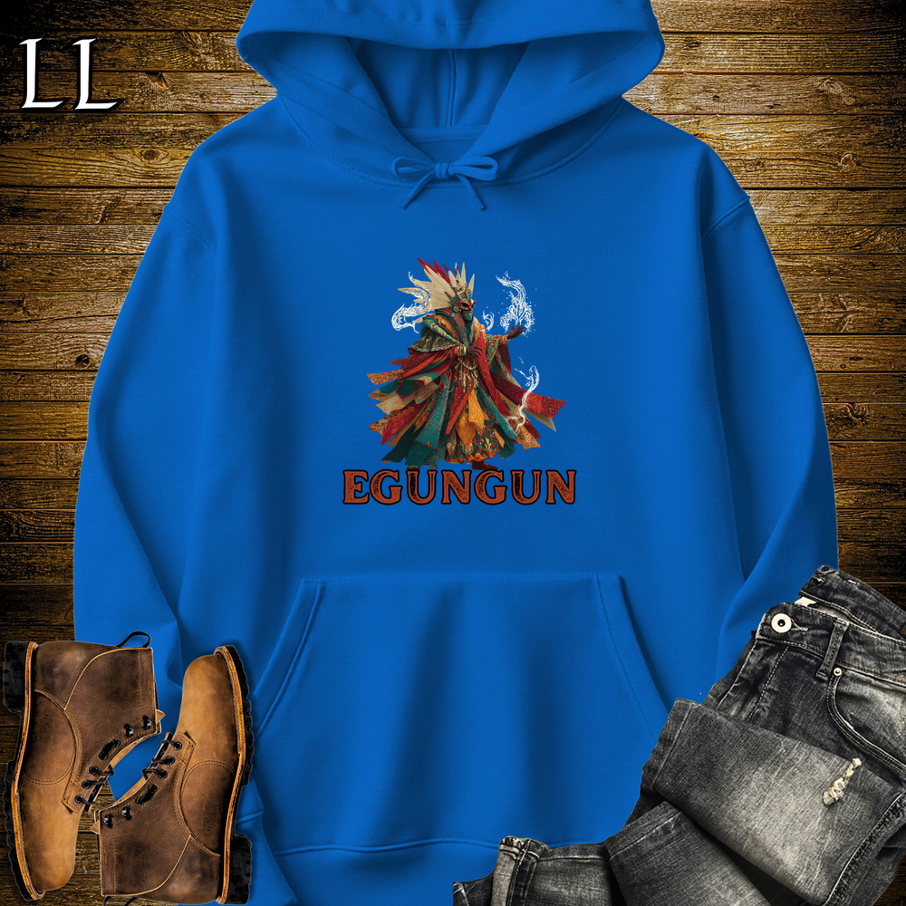 African Egungun Spirits Hooded Sweatshirt Royal | Spirit Guide