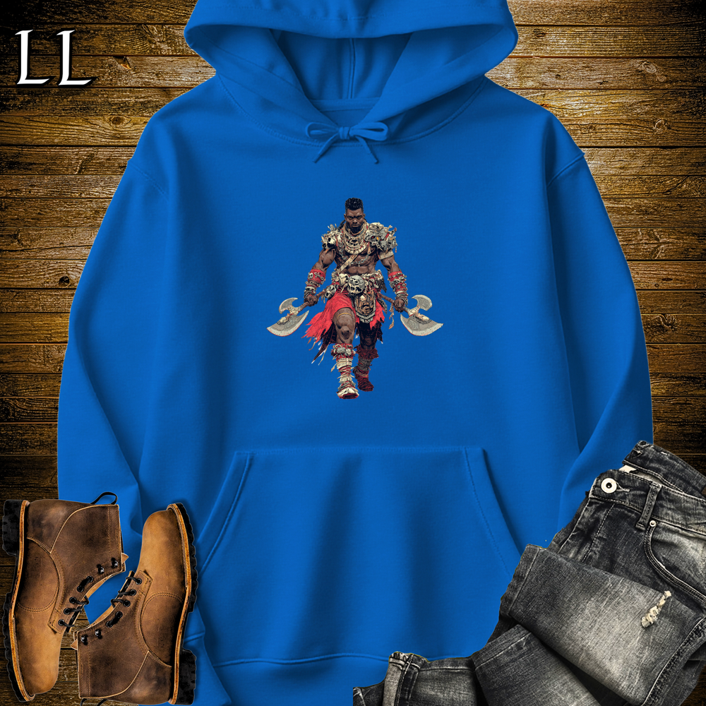 African Dual Axe King Hooded Sweatshirt Royal Blue | African Warrior King Hoodie